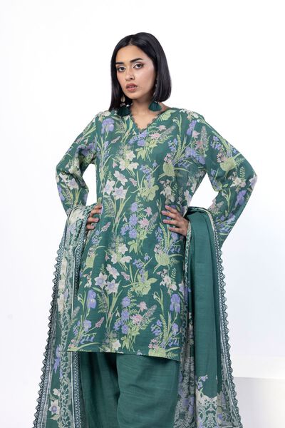 Printed | Textured Cotton | Tailored 3 Piece | USD 45.00