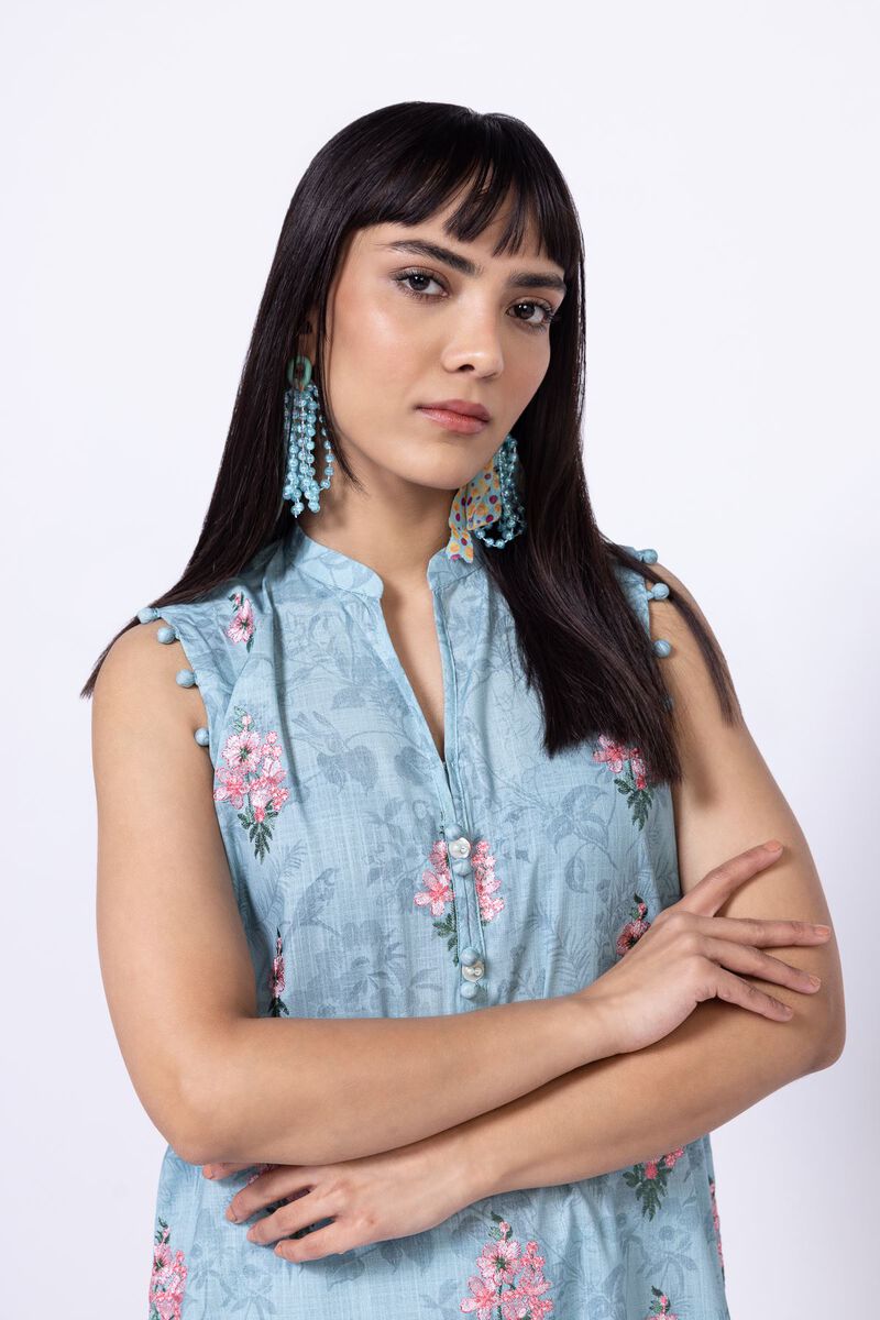 Embroidered | Crosshatch Poplin | Kurta | USD 10.50