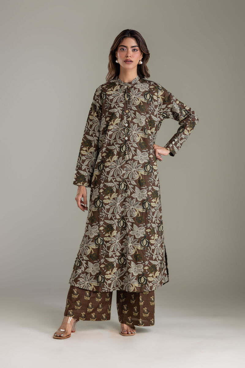 Printed | Light Khaddar | Longline Printed Kurta | USD 35.00