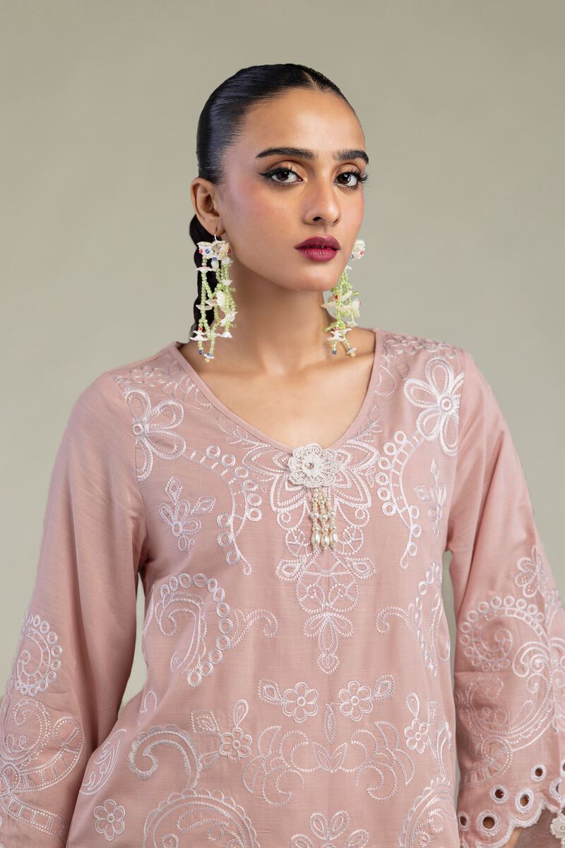 Embroidered | Raw Silk | Floral Silk Kurta | USD 60.00
