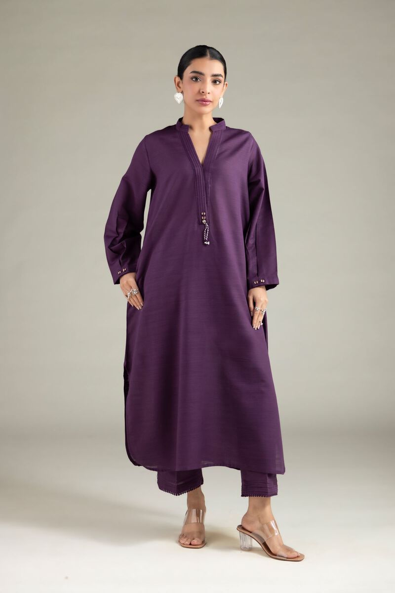 Dyed | Textured Cotton | Solid Straight Pants | USD 25.00