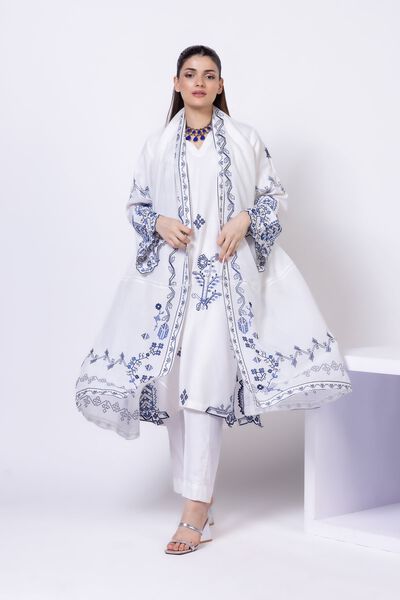 Embroidered | Light Oak Silk | Dupatta | USD 30.00