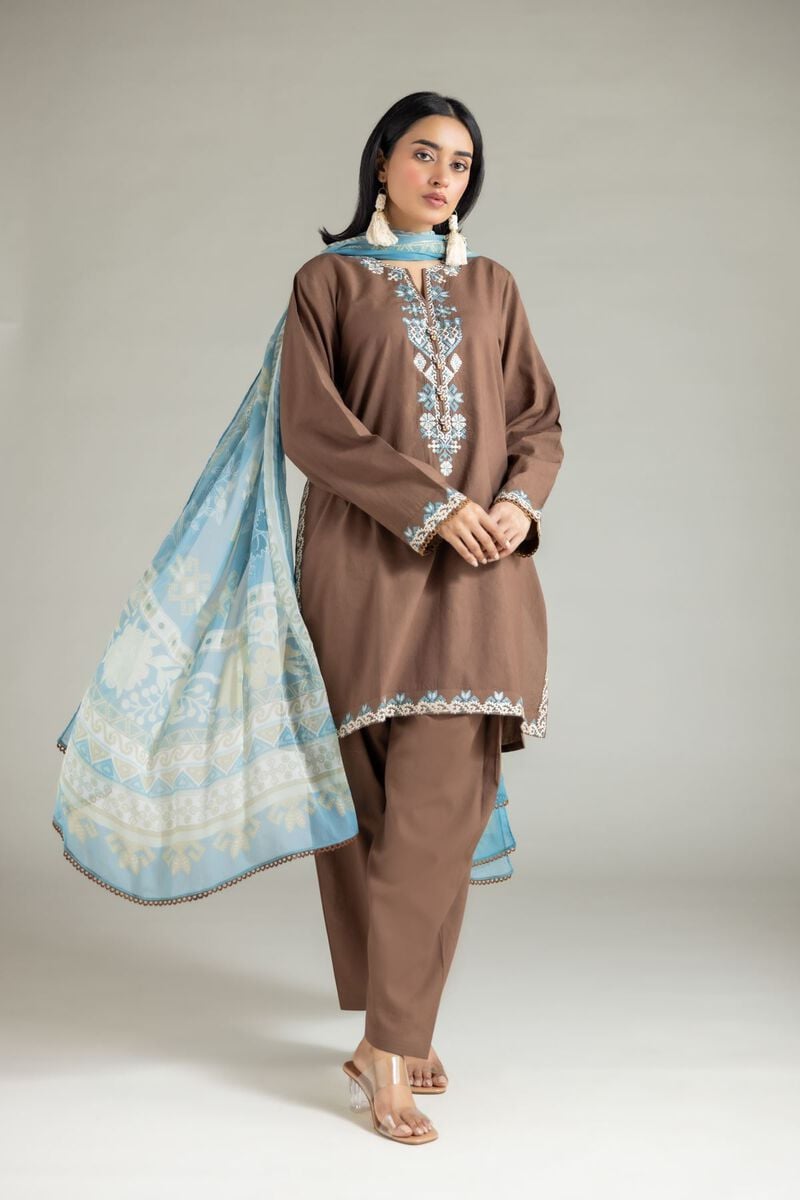 Embroidered | Cambric | Tailored 3-Piece Set | USD 70.00