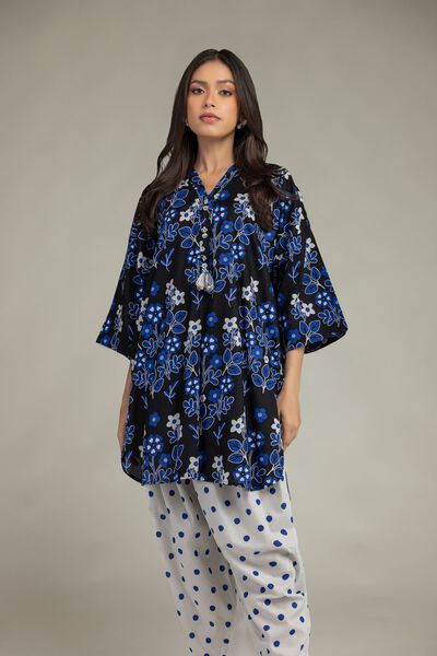 Printed | Cambric | Floral V-Neck Kurta | USD 35.00