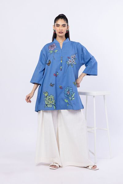 Embroidered | Crosshatch Poplin | Kurta | USD 30.00