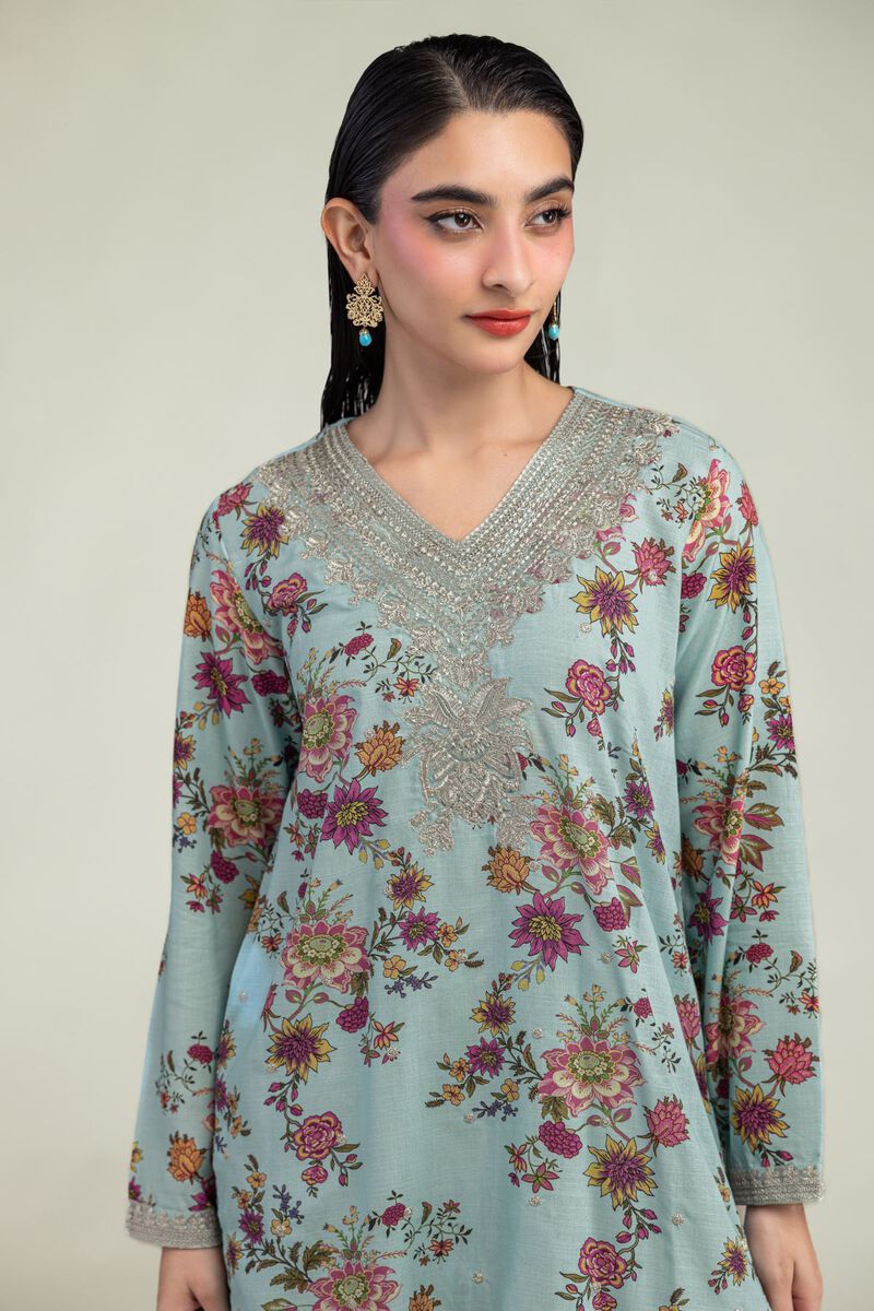 Embroidered | Raw Silk | Floral Silk Kurta | USD 20.00