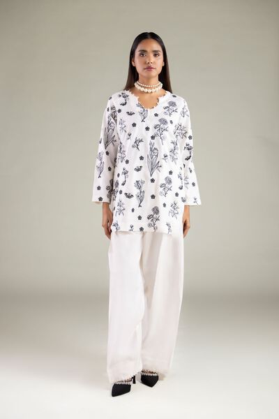 Embroidered | Raw Silk | Relaxed Floral Shalwar | USD 35.00