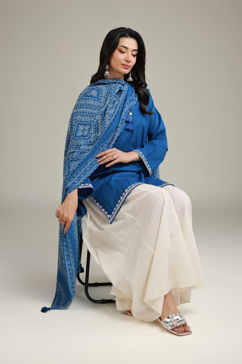 Embroidered | Lawn | Blue Lawn Dupatta | USD 25.00