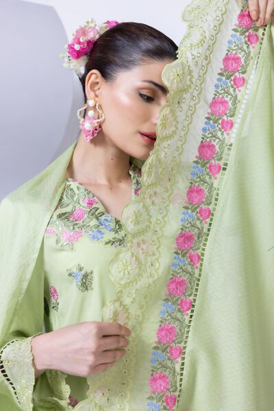 Embroidered | Cotton Square | Dupatta | USD 40.00