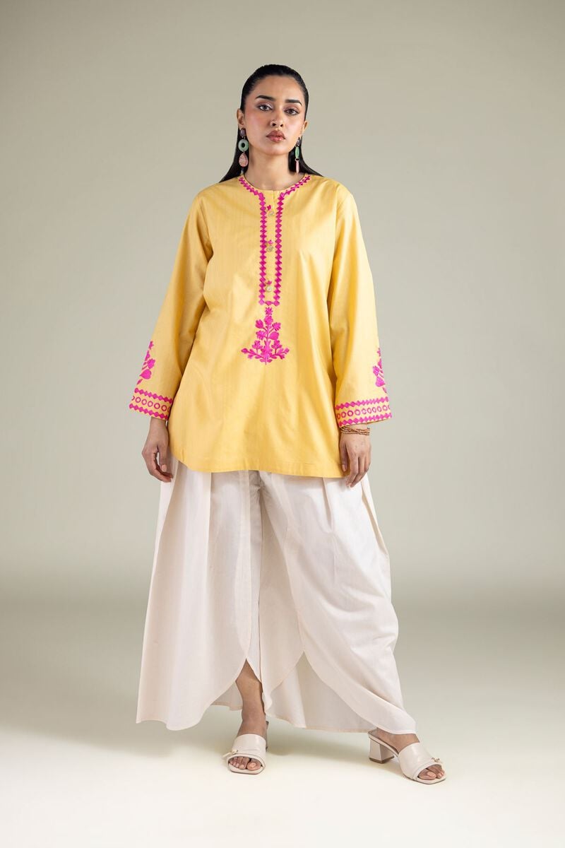 Embroidered | Cotton Dobby | White Cotton Pants | USD 30.00