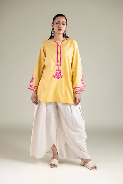 Embroidered | Cotton Dobby | White Cotton Pants | USD 30.00