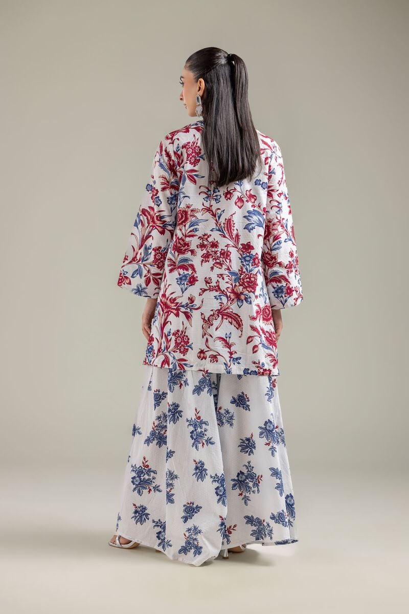 Embroidered | Cotton Dobby | White Floral Kurta | USD 35.00