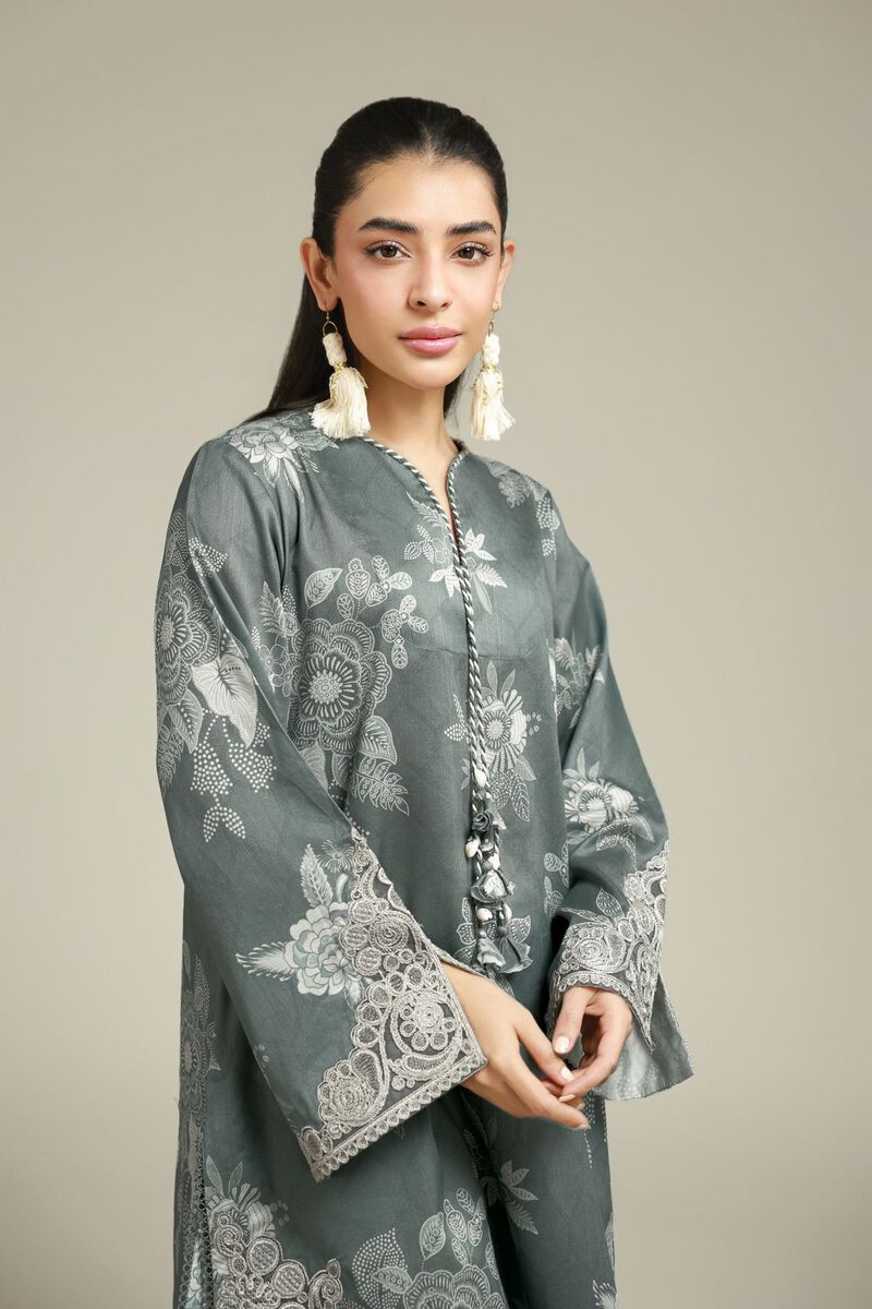 Embroidered | Satin | Tailored 2 Piece | Top and Bottom | USD 60.00