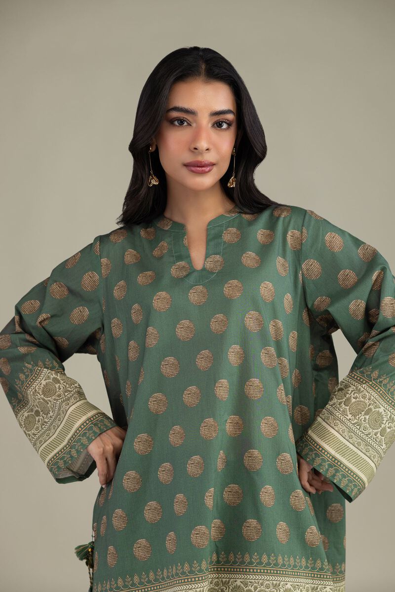 Printed | Cambric | Green Tailored 2-Piece | USD 45.00