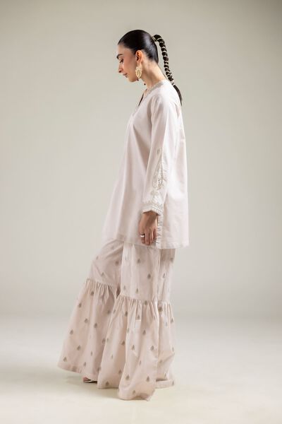 Embroidered |Cotton Dobby | Flare Cotton Pants | USD 35.00