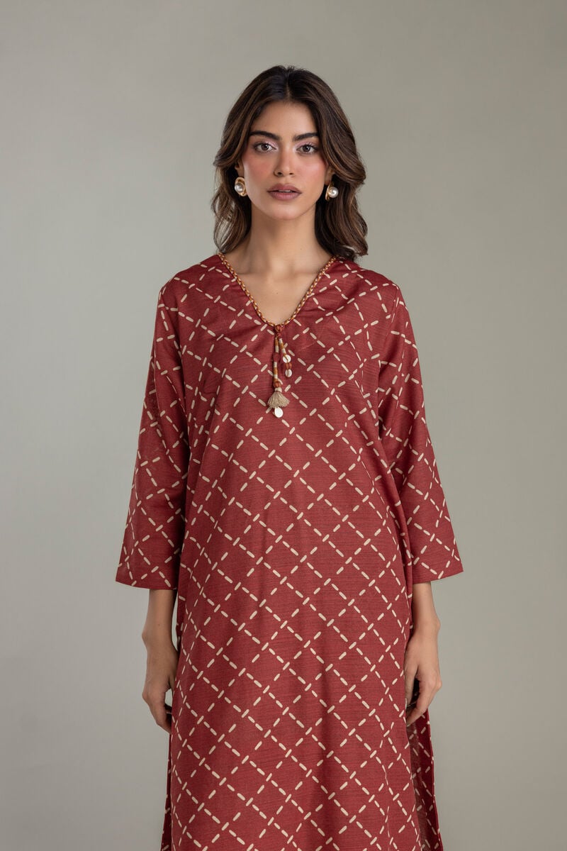 Printed | Light Khaddar | Longline Khaddar Kurta | USD 35.00