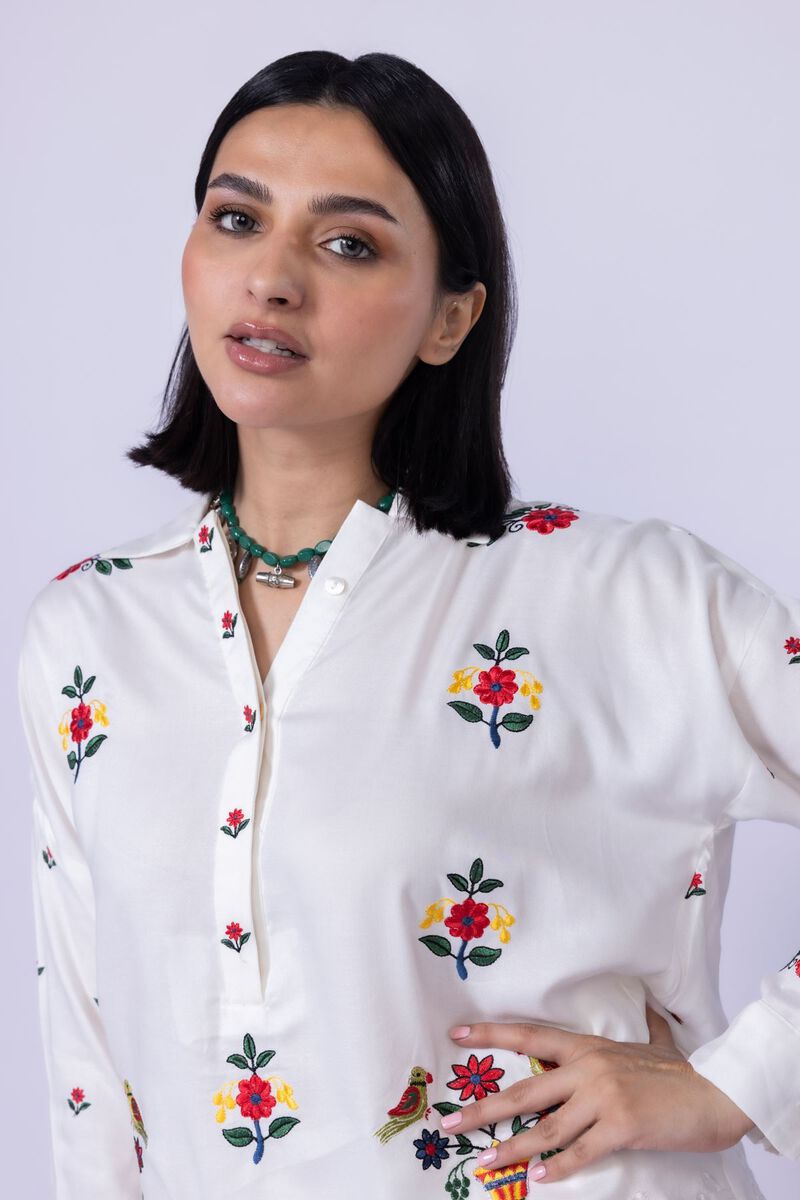 Embroidered | Viscose Crepe | Blouse | null