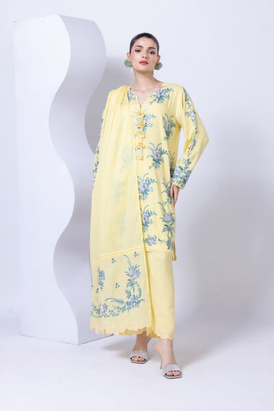 Embroidered | Crosshatch Raw Silk | Pants | USD 25.00
