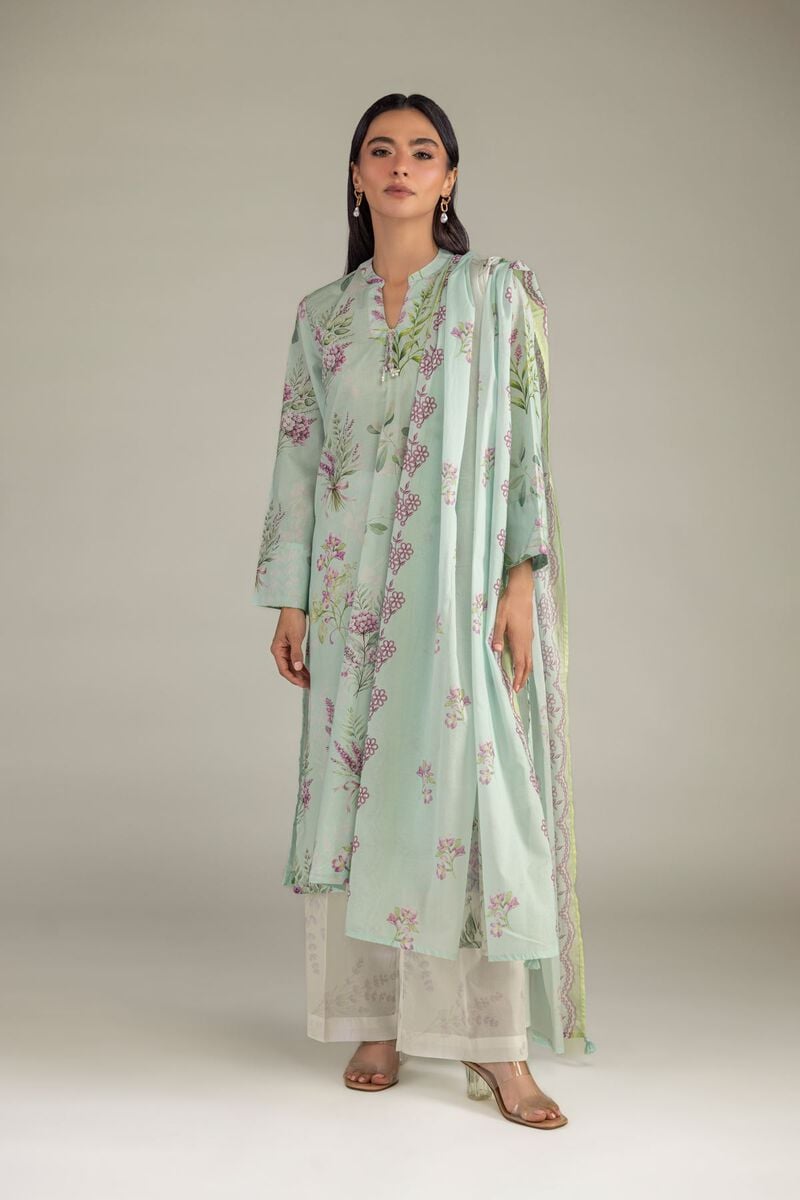Printed | Lawn | Mint Lawn Dupatta | USD 30.00