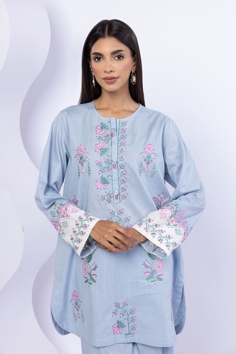 Embroidered | Crosshatch Poplin | Kurta | USD 35.00