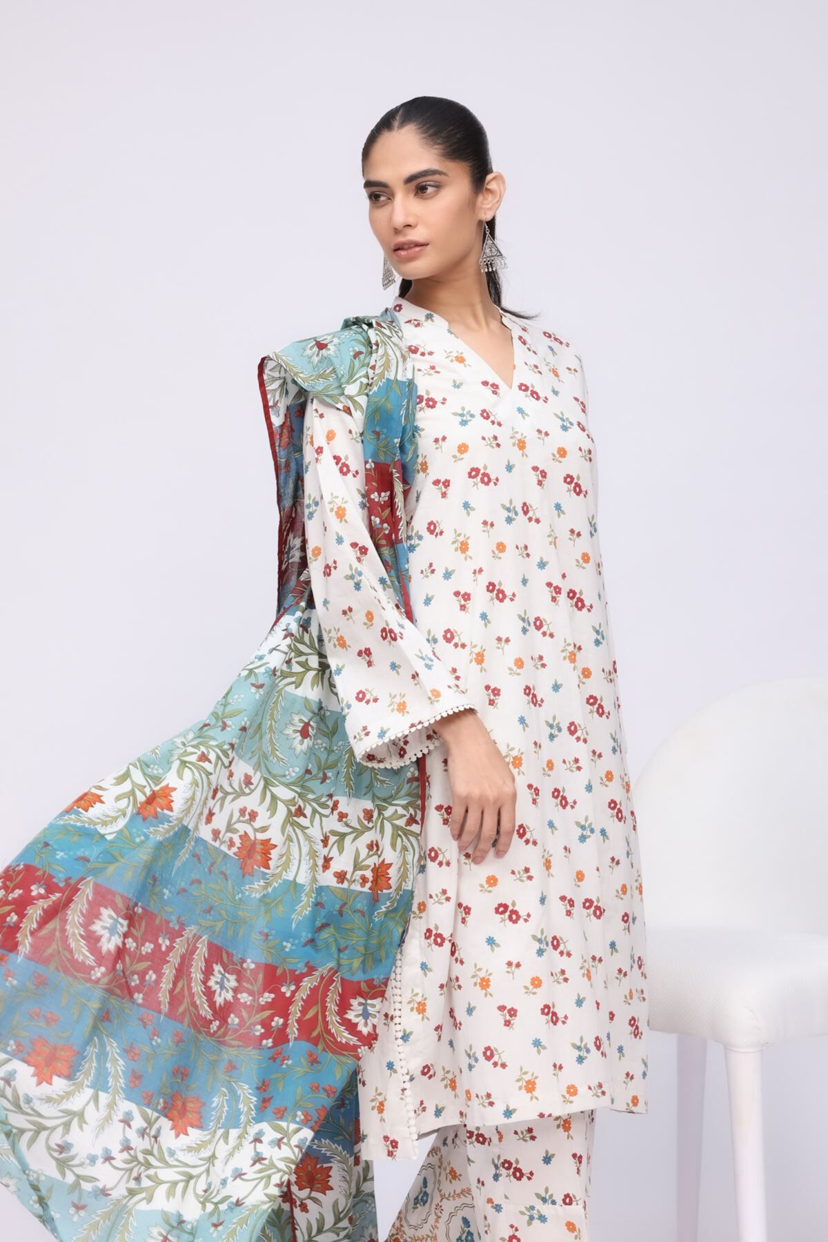 Buy Dupatta | 0.0 N/A | 25-04EX13-01SA-VG_MULTI | Khaadi United States
