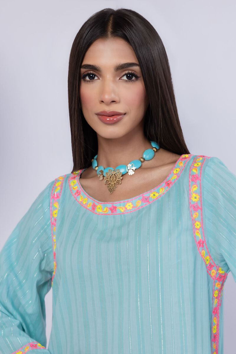 Embroidered | Lurex Stripes | Kurta | USD 13.50