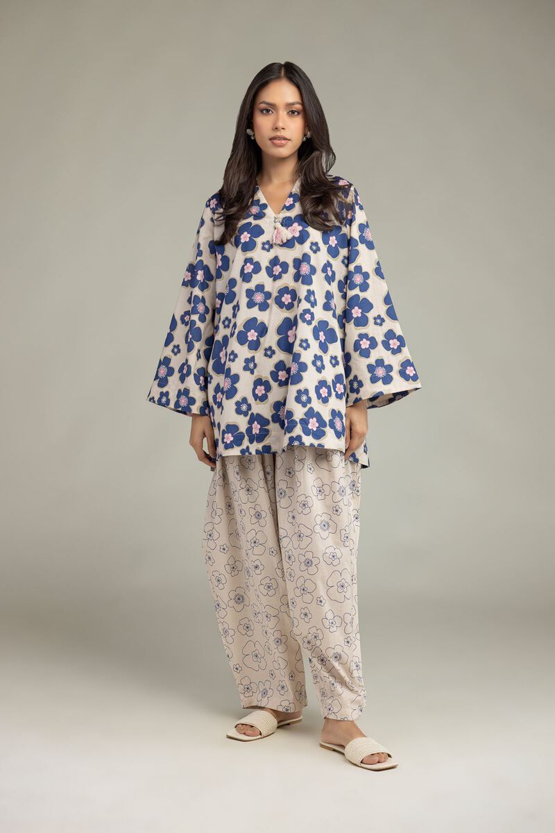 Printed | Cambric | Floral Beige Shalwar | USD 30.00