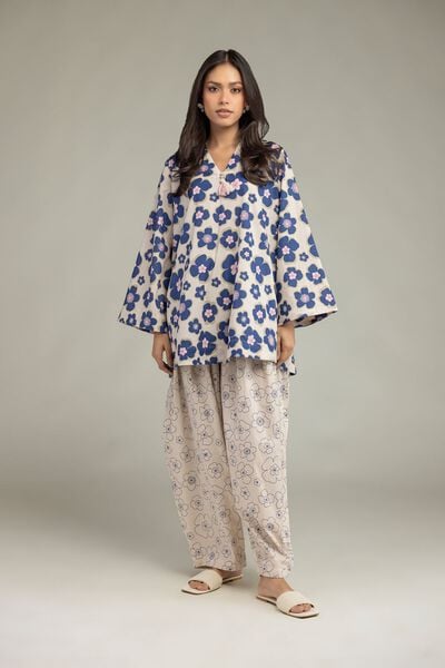 Printed | Cambric | Floral Beige Shalwar | USD 30.00