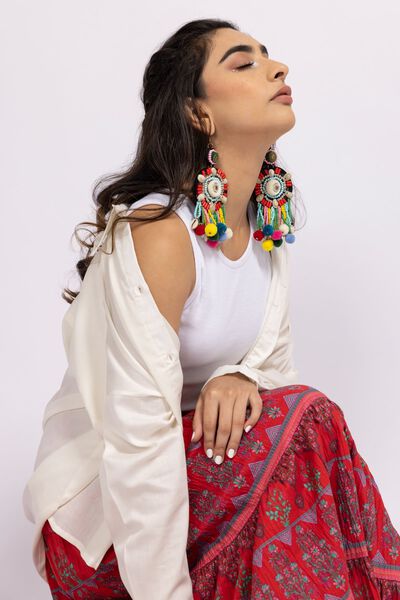 Drop Shoulder Button Down Shirt