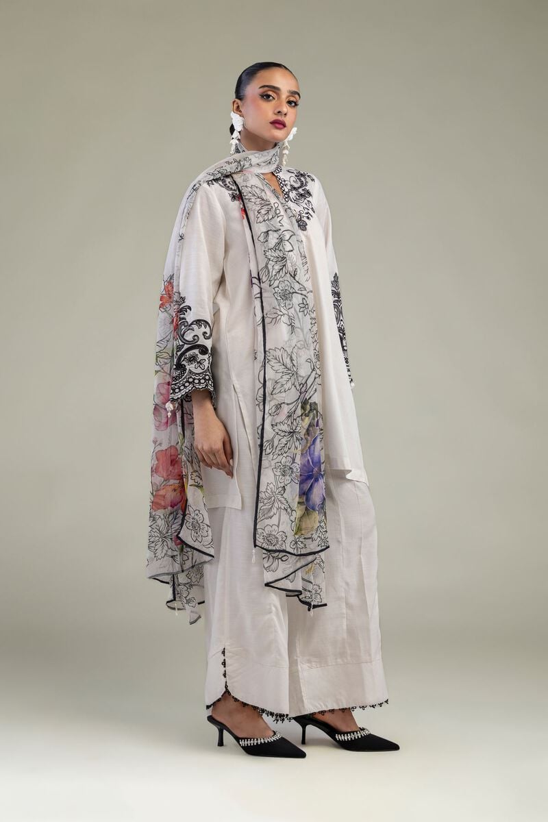 Embroidered | Chiffon | Floral Chiffon Dupatta | USD 30.00