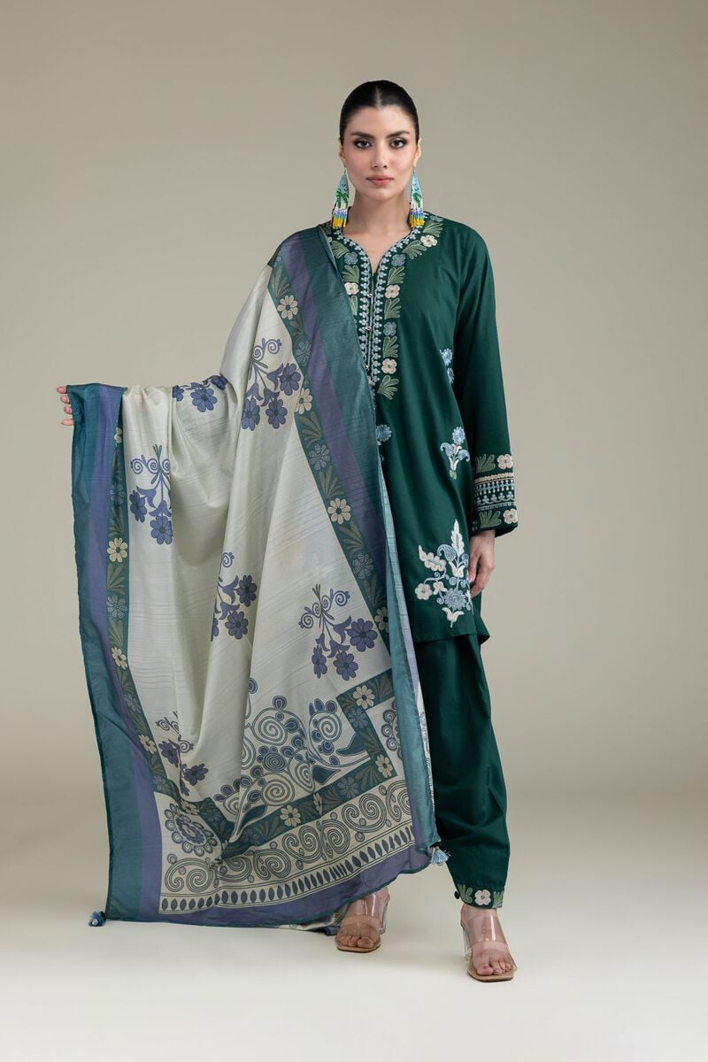 Embroidered | Polyester Silk | Floral Silk Dupatta | USD 30.00