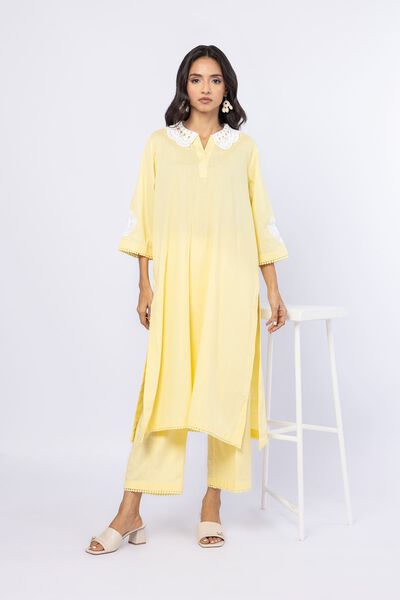 Embroidered | Crosshatch Poplin | Kurta | USD 35.00