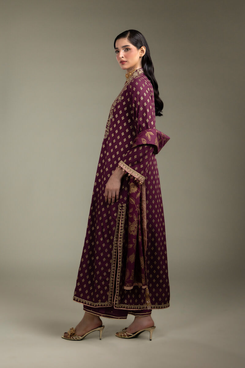 Embroidered | Raw Silk | 3-Piece Co-ord Set | USD 200.00