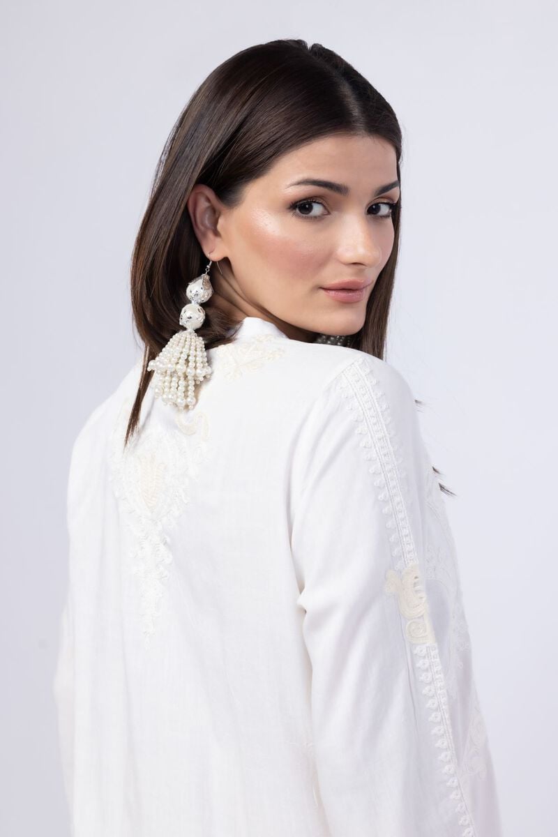 Embroidered | Crosshatch Raw Silk | Kurta | USD 22.50