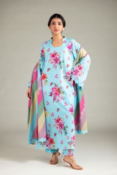 Printed  | Textured Cotton | Pants | USD 25.00