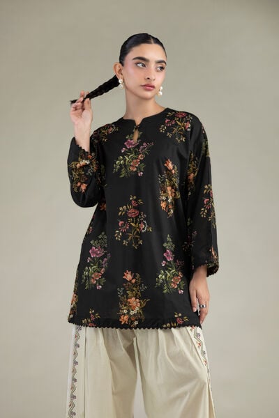 Printed | Cambric | Black Cambric Kurta | USD 35.00