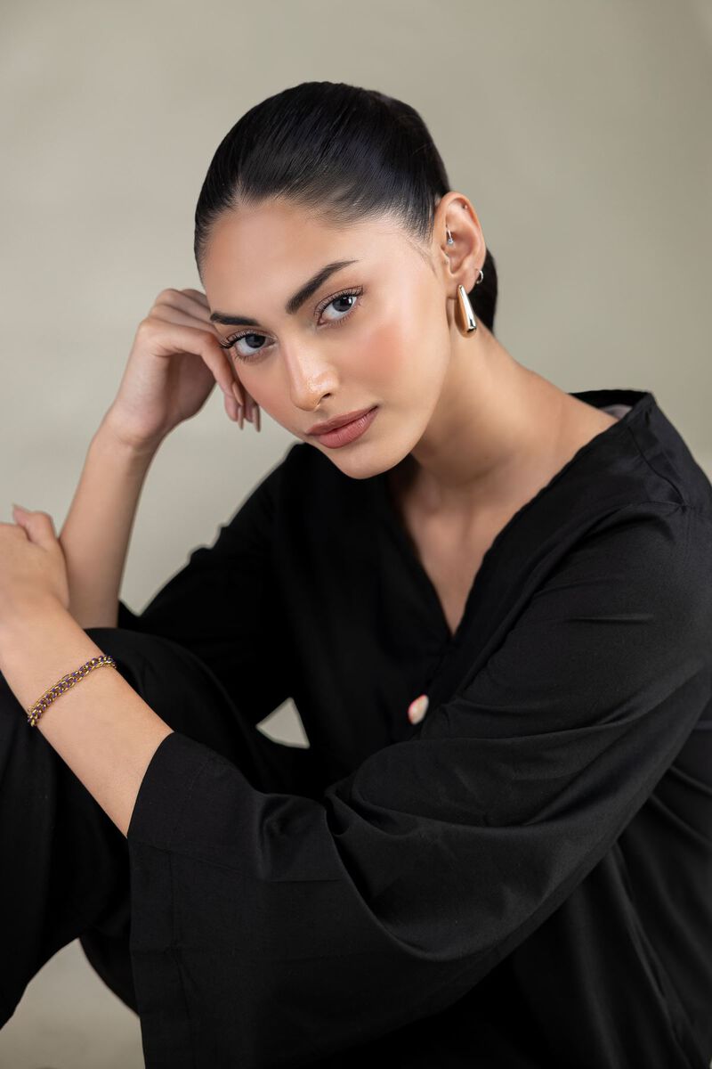 Dyed | Cotton Viscose | Black Solid Kurta | USD 40.00