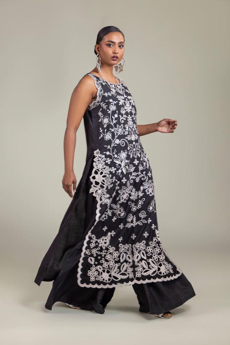 Raw Silk | Black Co-ord Set | USD 125.00