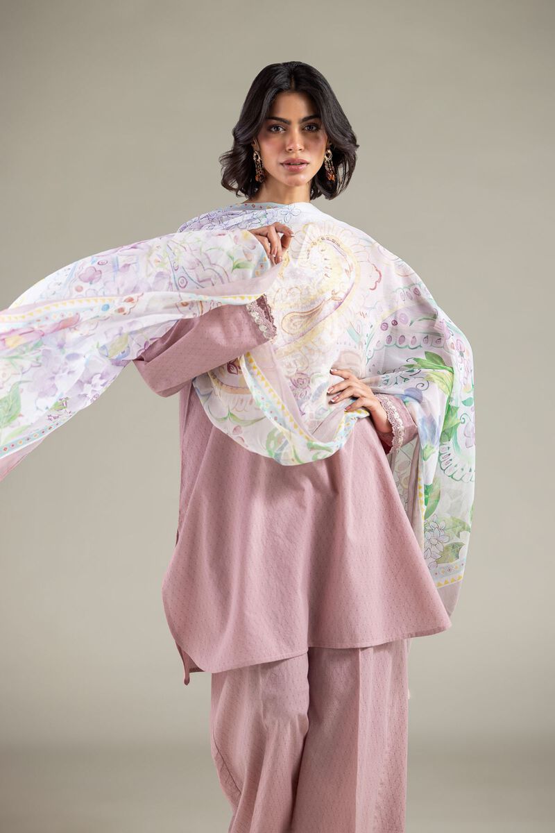 Embroidered | Cotton Dobby | Tailored Cotton 3-Piece | USD 65.00