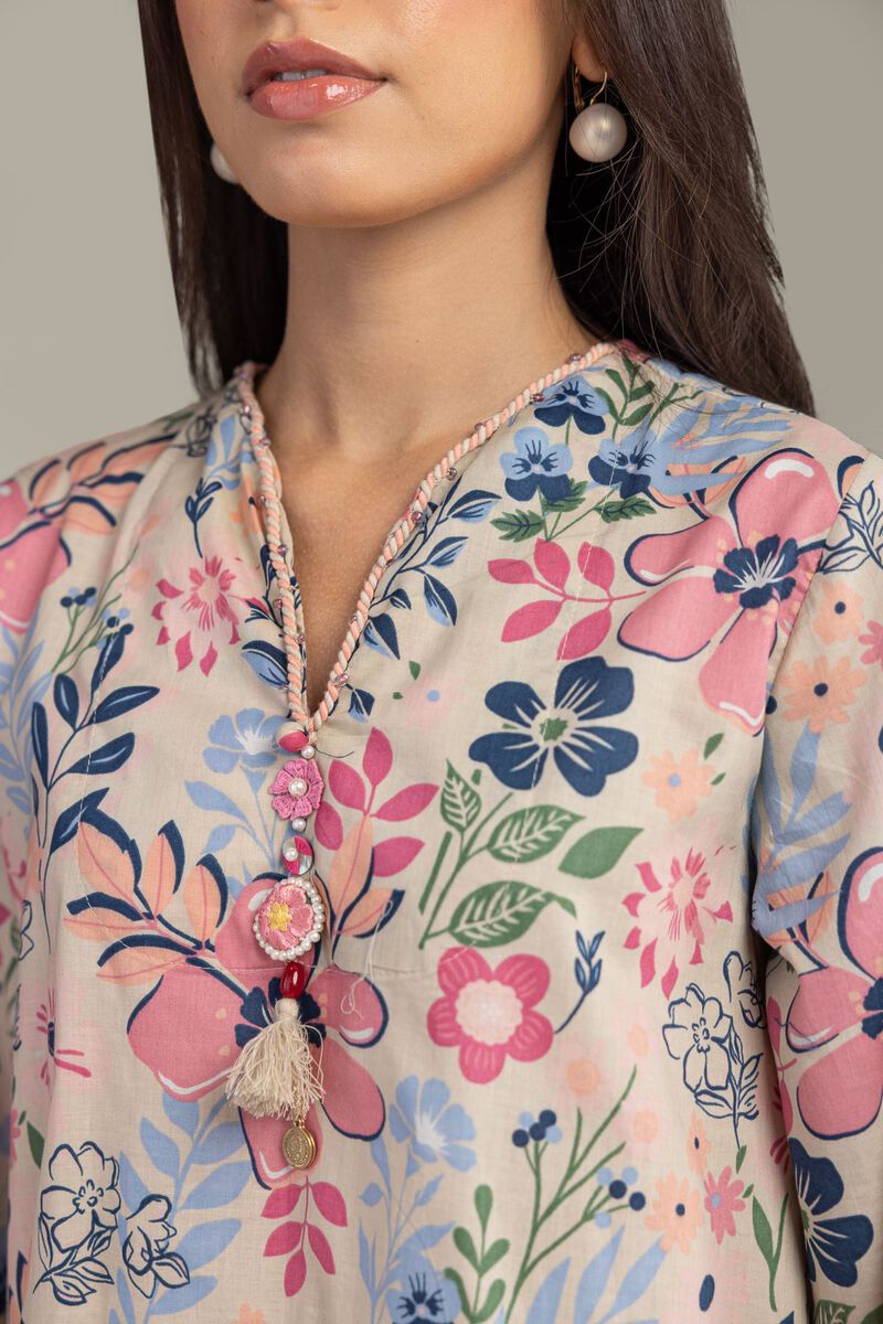 Printed | Cambric | Short Floral Kurta | USD 35.00