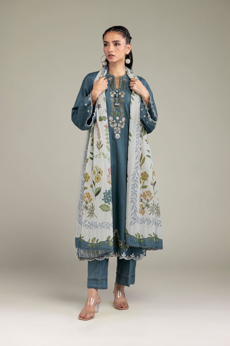 Embroidered | Textured Cotton | Floral Cotton Dupatta | USD 30.00