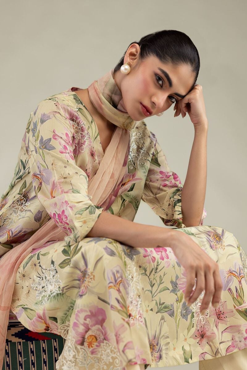 Embroidered | Chiffon | Floral Chiffon Dupatta | USD 30.00