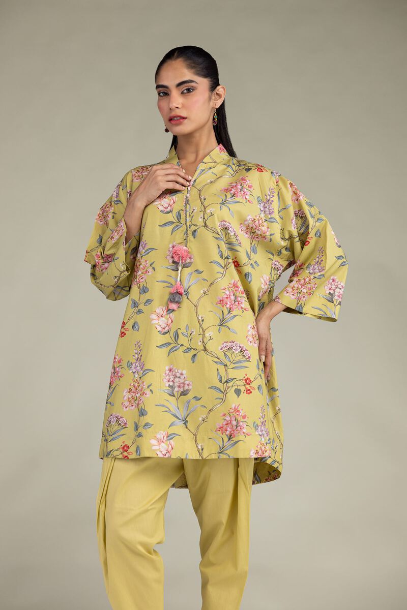 Printed | Cotton Viscose | Floral V-Neck Kurta | USD 35.00