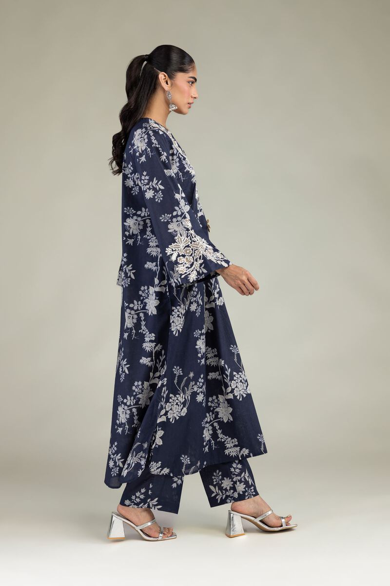 Embroidered | Cambric | Navy Floral Pants | USD 25.00