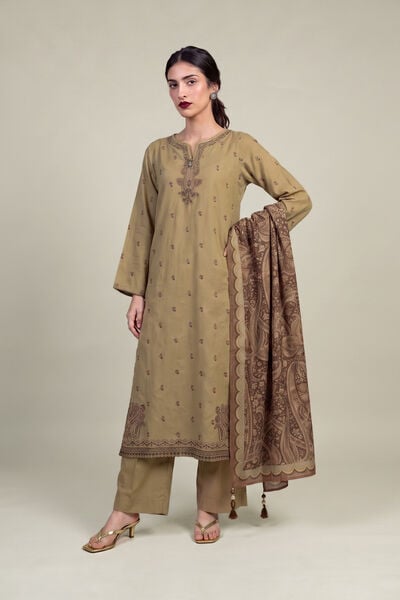 Embroidered | Raw Silk | Solid Olive Pants | USD 30.00