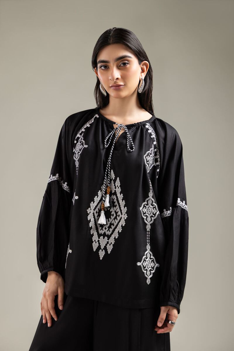 Embroidered | Viscose Crepe | Blouse | USD 40.00