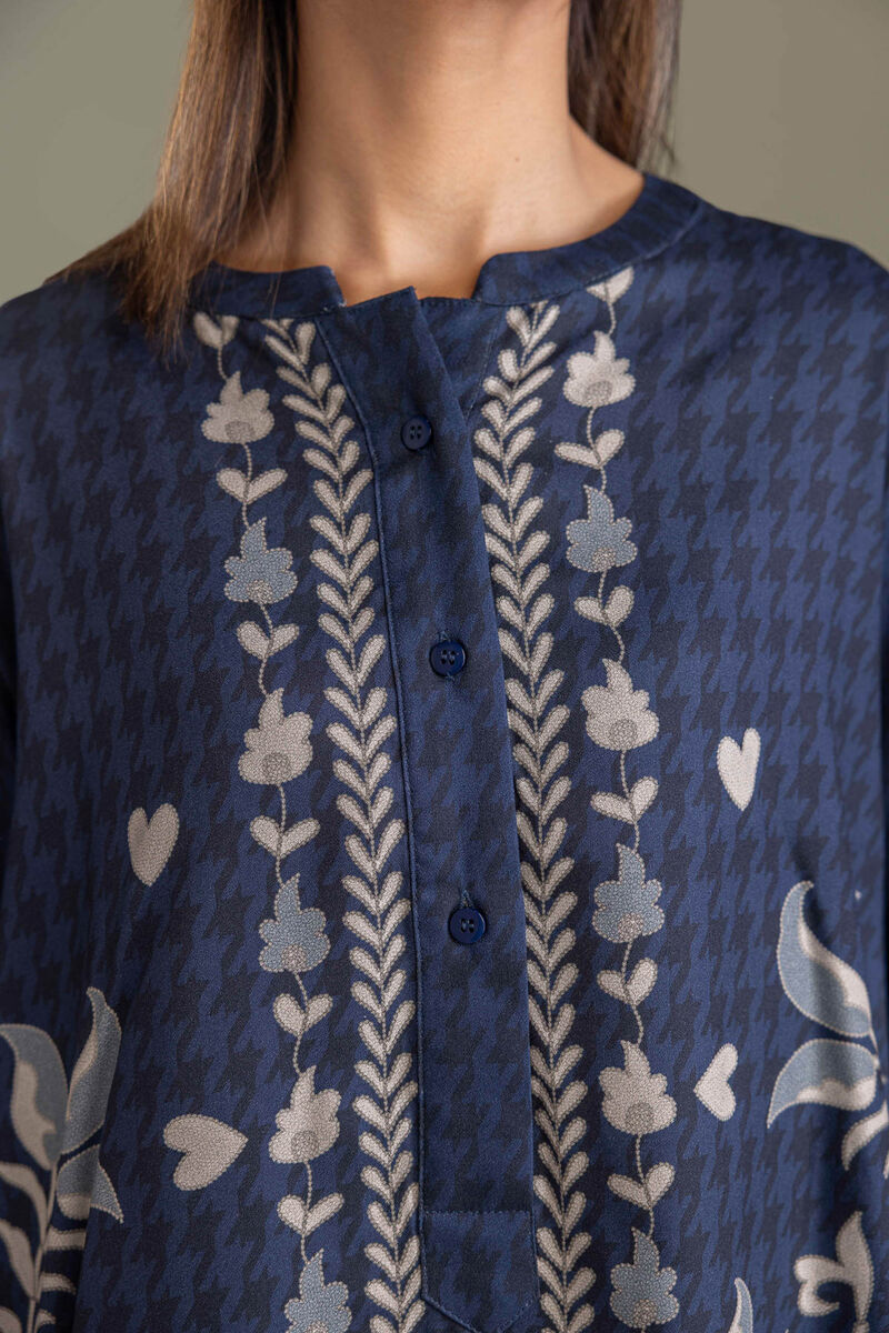 Printed | Viscose Crepe | Navy Floral Shirt | USD 40.00