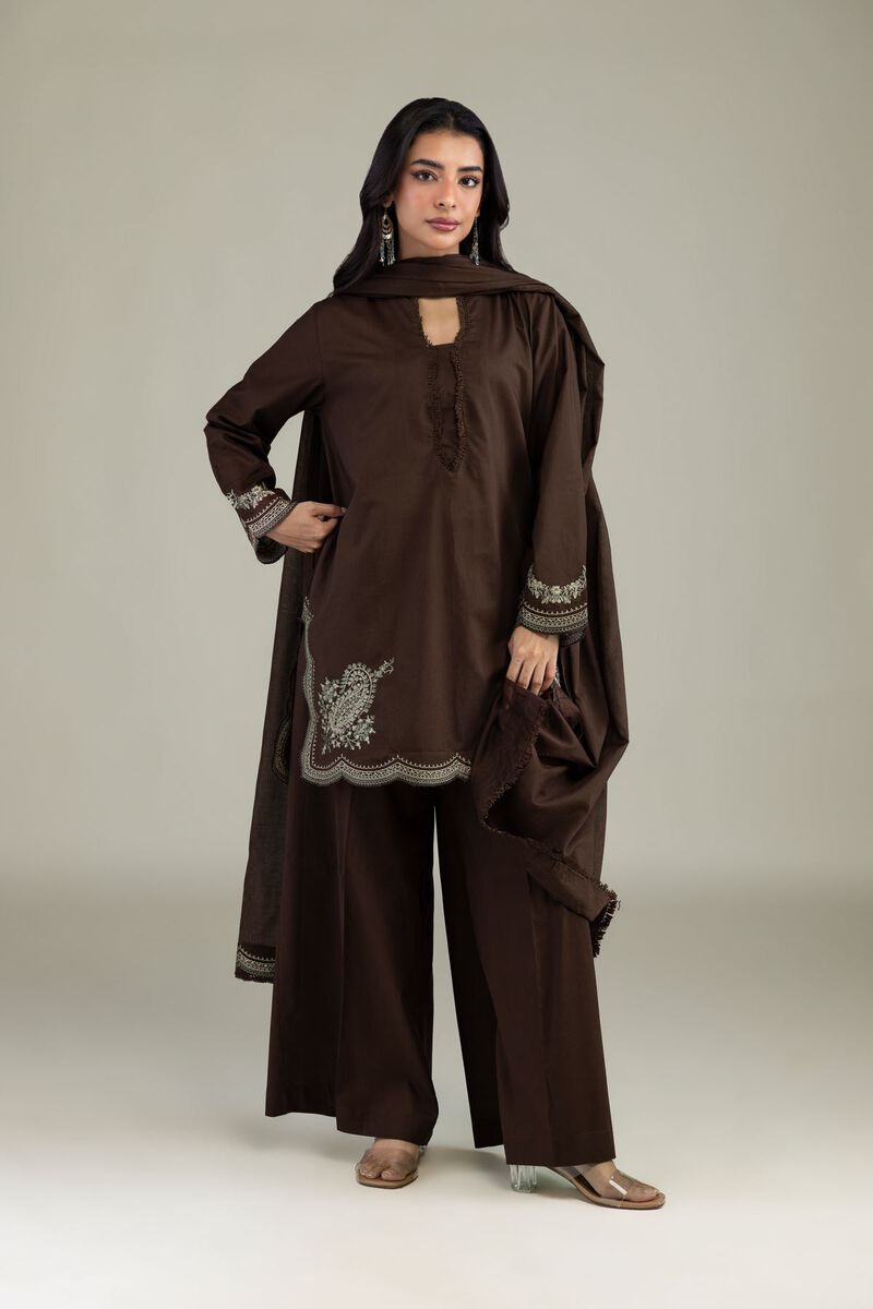Embroidered | Lawn | Brown Lawn Dupatta | USD 35.00