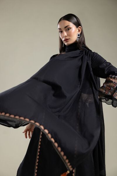 Embroidered | Lawn | Black Lawn Dupatta | USD 25.00