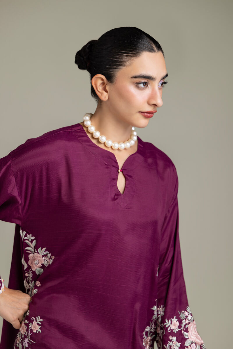Embroidered | Raw Silk | Short Embroidered Kurta | USD 70.00